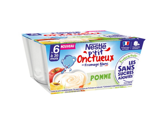 Nestlé Bébé P'tit Onctueux Fromage Blanc Miel - Laitage dès 10 Mois 4 x 100g
