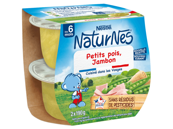 Naturnes® Classiques Petits pois Jambon 6M