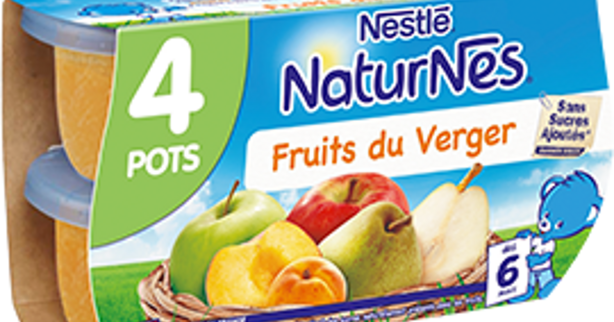 Petit Pot Bebe Fruits Du Verger Naturnes Nestle Bebe